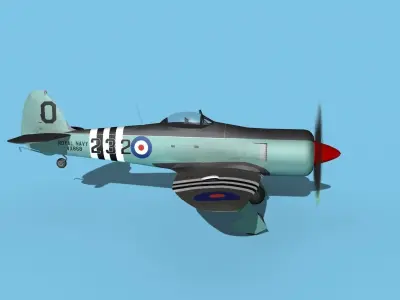 Hawker Sea Fury MKII V03 RN 3D model