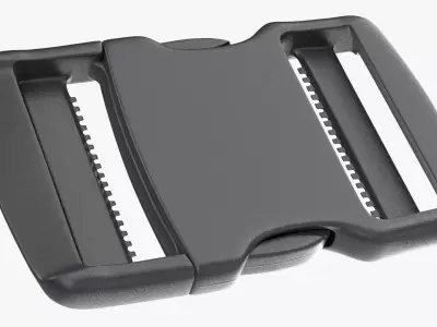 YKK Flat Dual Adjustable Side Release Plastic Buckle 3D model