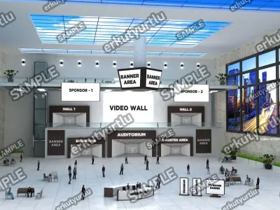 Virtual e-Congress Lobby 004 3D model