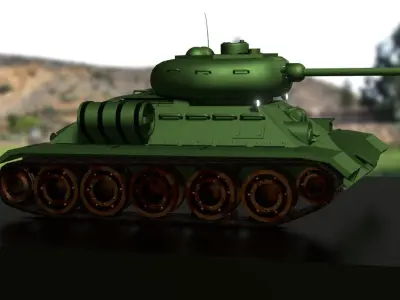 T-34 85 Tank 3D Model Free 3D model