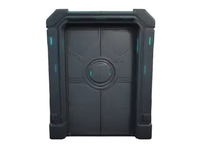 Simple low poly scifi door 3D model purchase