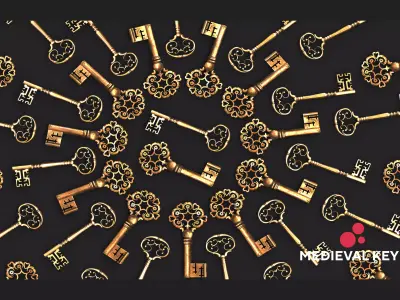 Medieval Keys Set 04 AR low-poly 3D model Low-poly 3D model