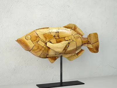 Driftwood Mosaic Fish by Palecek 3D model