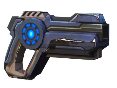 Cartoon Gun Blaster Barrel Nagan Nuff Pistol Revolver Cannon Low-poly 3D model