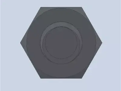 Bolt Partial Thread Hexagonal Head M6x40mm 3D model