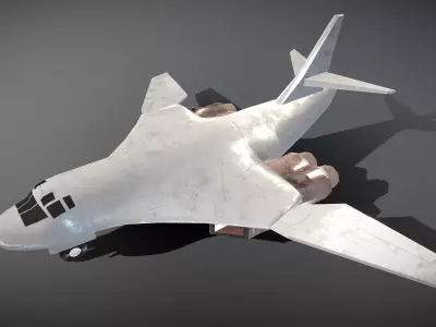 Cartoon Tupolev Tu-160 Low-poly 3D model