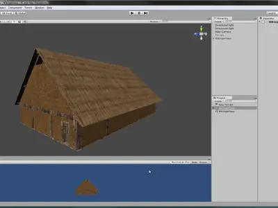 Wikingerhaus fbx wooden house with roof Low-poly 3D model