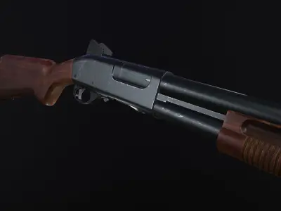 Remington 870 Low-poly 3D model