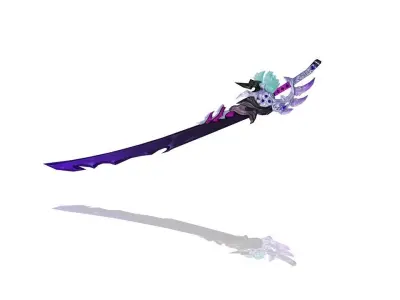 Corrupted Holy Long Sword Low-poly 3D model