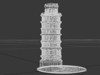 Tower of Pisa - 3D Model Pisa Tower Italy Low-poly 3D model