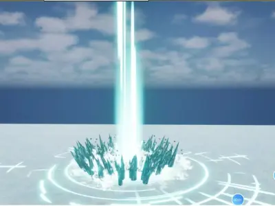 UE5 advanced magic beam 4  animation with Niagara system Low-poly 3D model