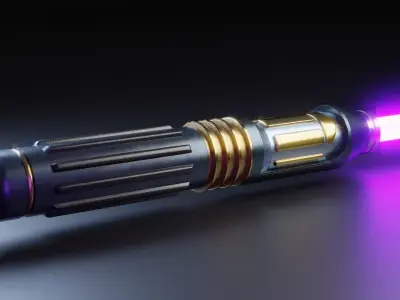 Lightsaber Violet PBR Low-Poly Game-Ready 3D Model Low-poly 3D model