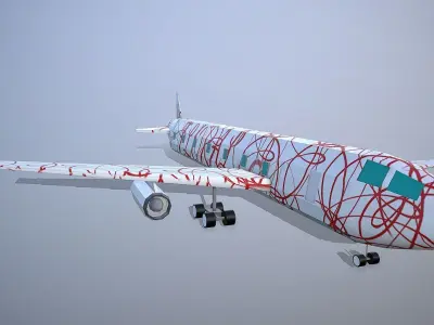 Airplane Flower Low-poly 3D model