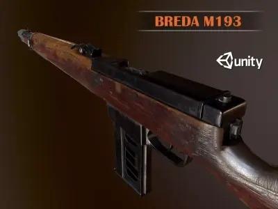 Breda rifle 1935 ww2 PBR Low-poly 3D model