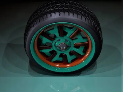 C8PFL wheel Low-poly 3D model