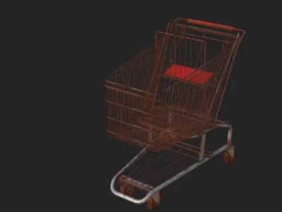 5 shopping cart Dirty Pack Low-poly 3D model
