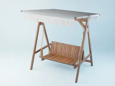 BK 13 swing sofa Low-poly 3D model
