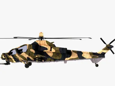 Agusta A129 Mangusta High Detail Military Attack Helicopter  3D model
