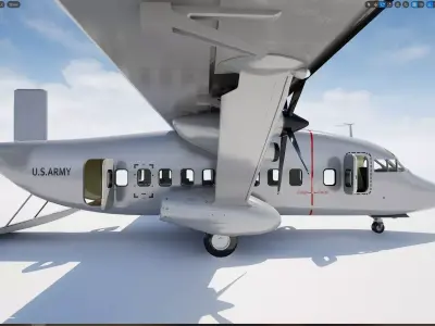 Short C-23 Sherpa Low-poly 3D model