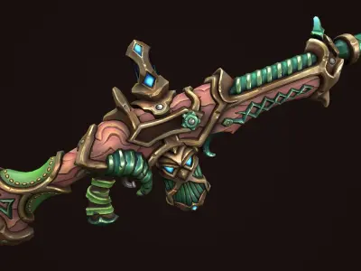 Dwarf assault rifle Low-poly 3D model