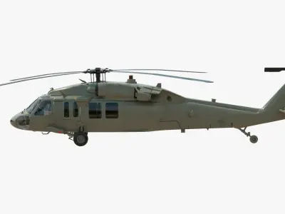 4K UH60 Blackhawk Low-poly 3D model