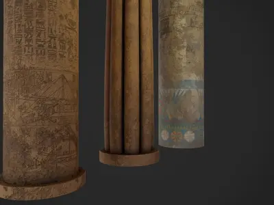 Egypt Column Pack Low-poly 3D model
