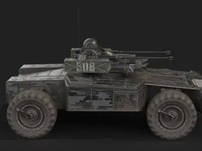 BTR Drone vehicle Armored Tank Vehicle Low-poly 3D model
