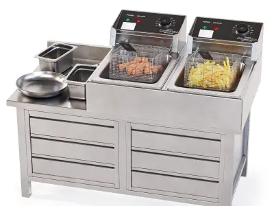  Commercial Kitchen Set 01 3D model