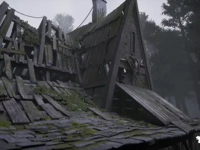 Witch Village Environment Low-poly 3D model