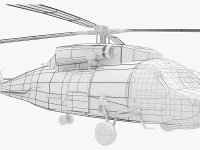 Military Helicopter - Black Hawk  Low-poly 3D model