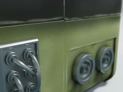 Sci fi military armoured low poly metal box hard case Low-poly 3D model