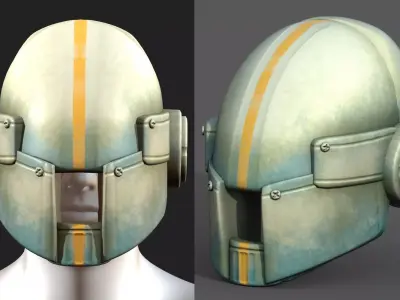 Gas mask respirator scifi futuristic 3d model  Low-poly 3D model 19