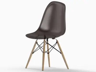 Eames Plastic Side Chair DSW Chocolate 3D model