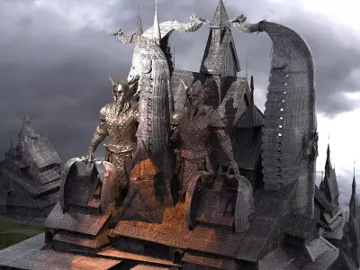 Viking Town Kitbash 3D 3D model