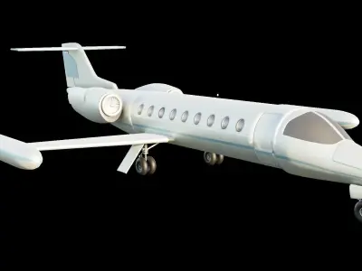 Low Poly Private Jet Low-poly 3D model