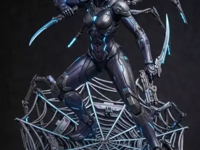 Cyber Widow Assassin Futuristic Spider Warrior STL 3D print model