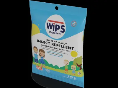 Insecticides repellents Insect Repellent Wipes Low-poly 3D model