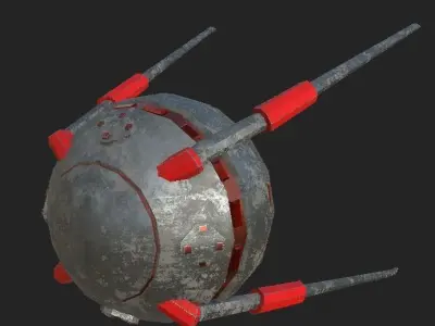 Satellite Sphere LOW POLY 2360 tris Low-poly 3D model