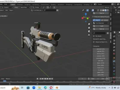 sci- fi gun 3D model