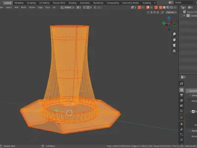 Nuclear Power Plant Cooling Tower Base Mesh  Free low-poly 3D model