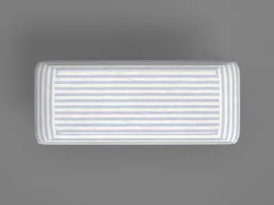 Titus upholstered metal Bench cotton stripes Low-poly 3D model