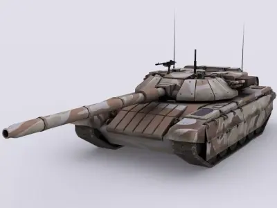 Panzer military tank Low-poly 3D model