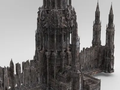 Fantasy London Tower City Street 3D model