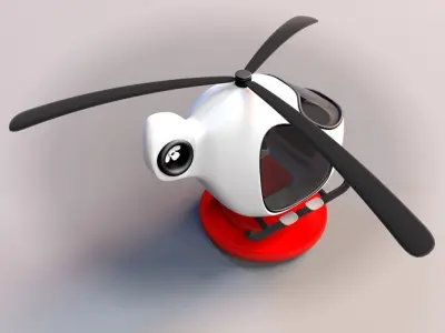 Cartoon Helicopter 3D model