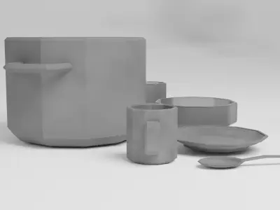 Dishes Free 3D model purchase