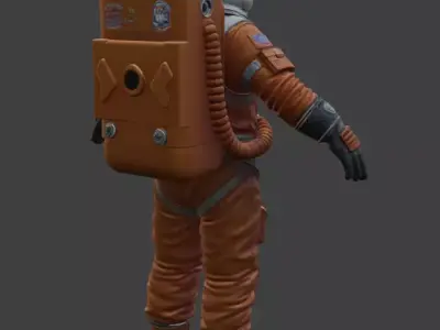 Realistic Astronaut Space Suit 3D model 11