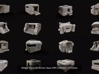 Military Concrete Bunker Base PBR Collection 