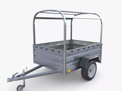 Cargo Trailer v2 Low-poly 3D model