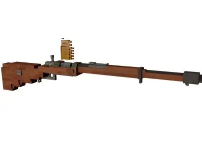 Gewehr 98 Minecraft gun Free low-poly 3D model