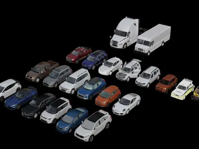 3DCARS NISSAN KIA MITSUBISHI MERCEDES BENZ RENAULT 3D model
